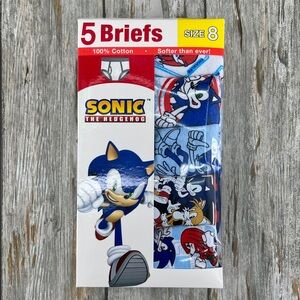 Boys Sonic The Hedgehog Cotton Brief Character Underwear, 5-Pack, Size 8